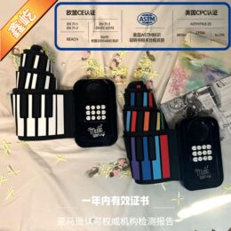 跨境摺疊手卷琴49鍵鋼琴幼兒園學生桌面好物便攜外出好物批發